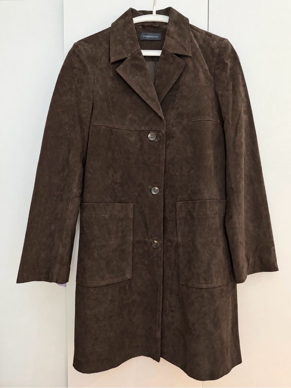 Magaschoni Women’s M Real Suede Jacket Brown